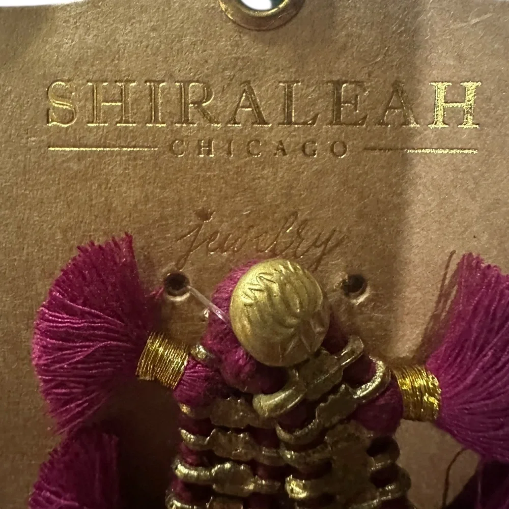 Shiraleah Chicago Gold Burgundy Tassel Bracelet NWT